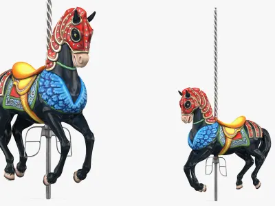 Carousel Horse Ebony 3D model