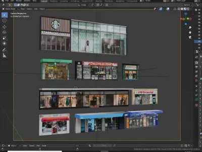 Storefront Shopfront Starbucks Coffee Shop Retail City Low-poly 3D model purchase