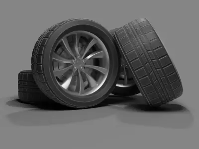Car Tyres 01 3D model