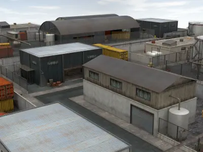 Industrial  Area - Scene Low-poly 3D model