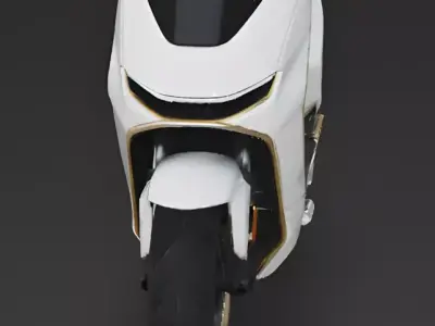 Realistic Futuristic Scooter 3D Model Low-poly 3D model