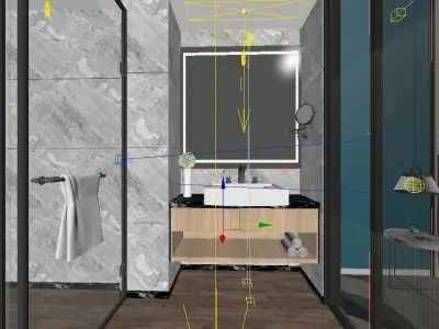 Modren Nordic Style Bathroom Design 3D model
