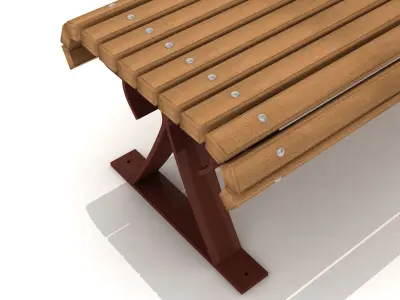  Train Station Bench 06  3D model