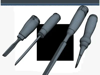 Chisels Low Poly SM Low-poly 3D model