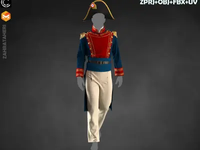 MENS MILITARY UNIFORM 3D model