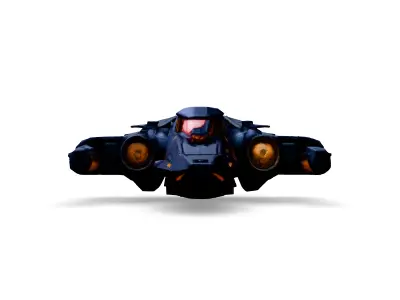Scifi Gunship Futuristic Spacecraft Model Low-poly 3D model