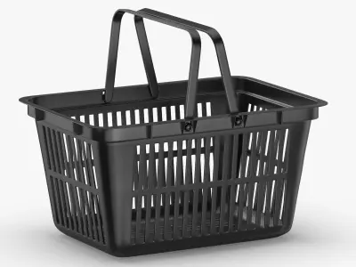 Plastic Shopping Crate 02 Black 3D model