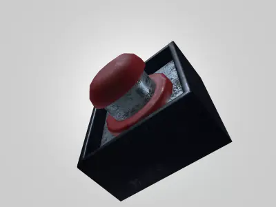 Emergency Stop Button 3D Model - Industrial Red Safety Switch Free low-poly 3D model