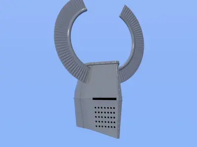 Teutonic Knight Helmet Low-poly 3D model