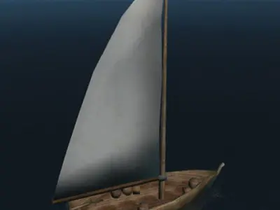 Fishing Boat Low Poly Low-poly 3D model