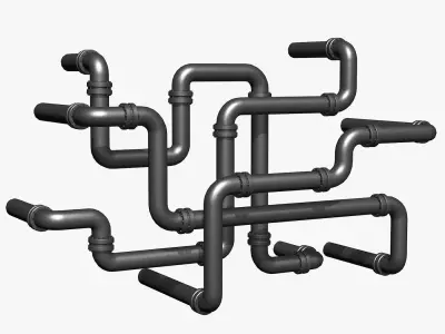Industrial Pipes 3D model by New0Art
