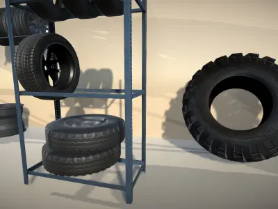 Wheels Mini Pack Low-poly 3D model
