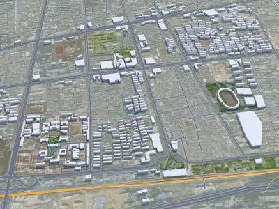 Huainan Anhui China 55km Free low-poly 3D model