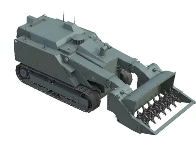 Uran 6 Mine Clearing Robot Low-poly 3D model