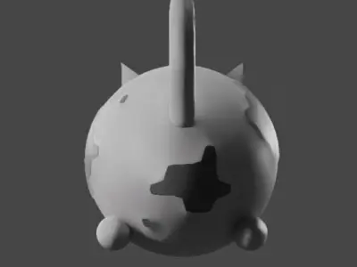 round blue eye cat 3D model