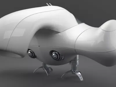 spaceship futuristic looking robot Free low-poly 3D model