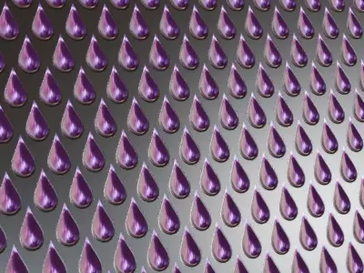 Purple Teardrop Studded Metal Plate PBR Seamless Texture