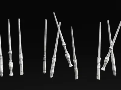 Wizard Student stuff for magical classroom Low-poly 3D model