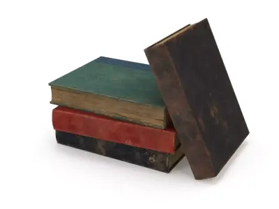 Old books Low-poly 3D model