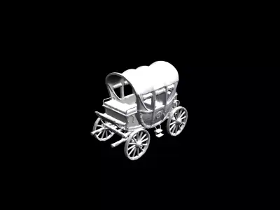 Low Poly Stylized Royal Fantasy Stagecoach - PBR Low-poly 3D model