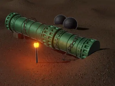 Sahi Cannon ottoman cannon Low-poly 3D model