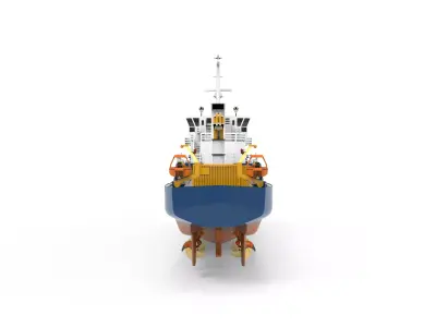 Rescue Tugboat  Low-poly 3D model