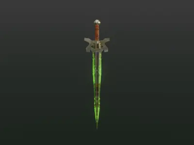 Fantasy Poison Sword - Elemental Sword Low-poly 3D model