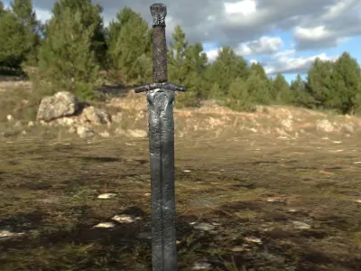 Viking Iron sword Low-poly 3D model