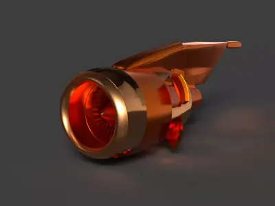 Chinese airplane jet engine  figure    Low-poly 3D model