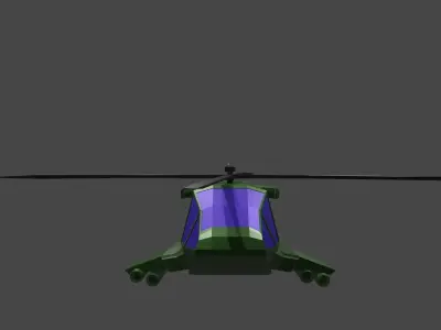 Military  Helicopter Basic Low-poly 3D model