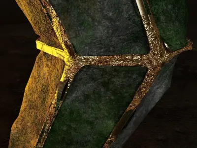 GOLD ART DECO PYRAMID SCULPTURE Free low-poly 3D model
