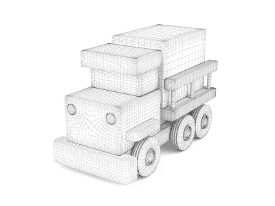 Wooden toy truck 34 3D model