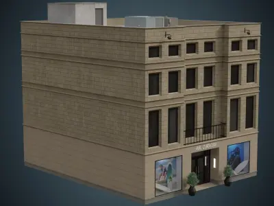 Building 23 Low-poly 3D model