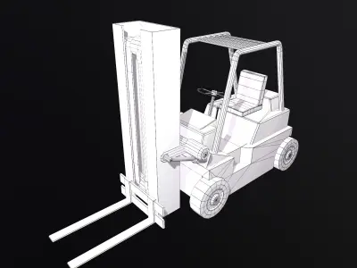 Low poly forklift Low-poly 3D model