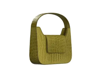 Olive Leather Mini Flap Bag 3D model