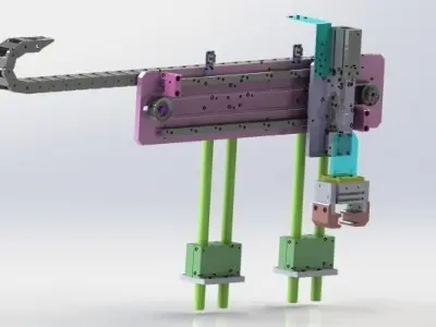 The adjustable clamping mechanism 3D model