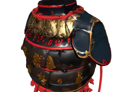Japanese Samurai Torso Armor Low-poly 3D model