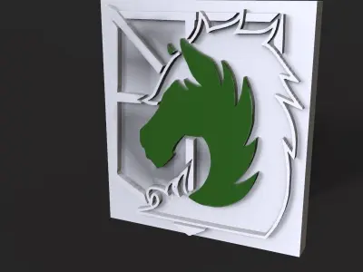 Shingeki no Kyojin logo 3D Attack on titan Military police 3D print model