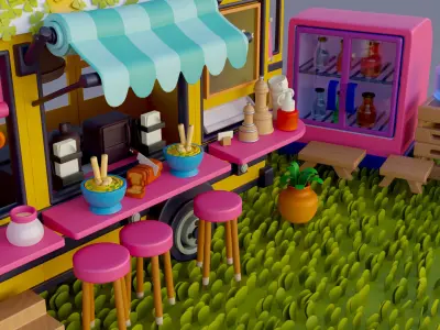 Food Bus 3D model