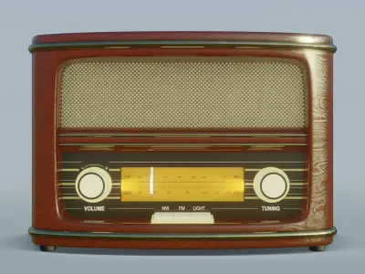 The Old Radio Low-poly 3D model