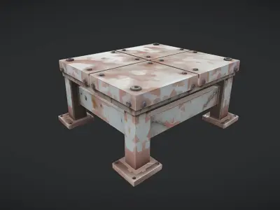 rusty industrial metal platform 3D model
