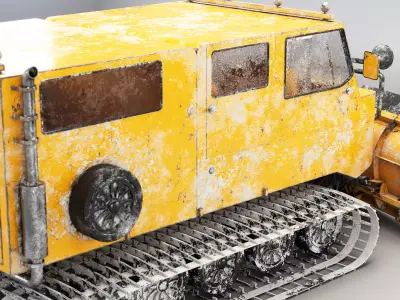Thiokol Spryte Snowcat and Snowplow Dirt 3D model