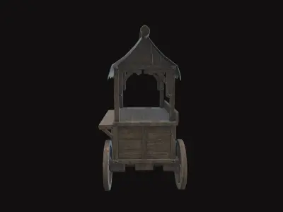 Medieval Cart V08 Low-poly 3D model
