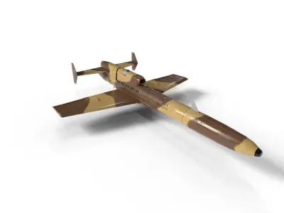 karrar drone lowpoly Low-poly 3D model