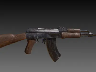 Ak47 rigged Low-poly 3D model