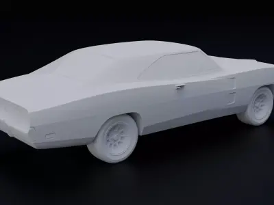 Dodge Charger RT 1969 STL High Detail Realistic Car Model 3D print model