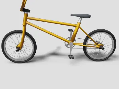 BMX Bike - Orange Low-poly 3D model