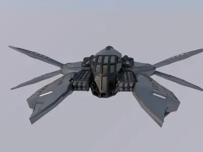 Space Ship Low-poly 3D model 5