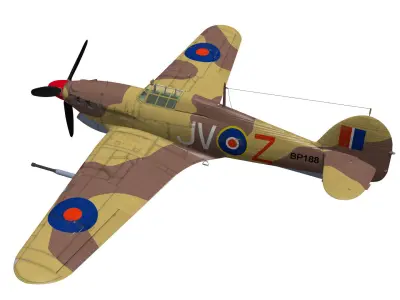 Hawker Hurricane MK2d 3D model