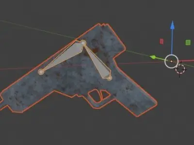 Simple pistol for dark scenes Free low-poly 3D model